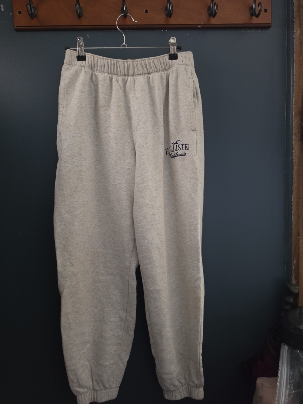 Hollister Light Gray Fleece Joggers